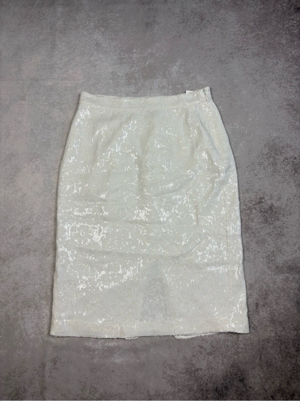 Michael Kors Sequin Pencil Skirt White Size 10 Knee Length